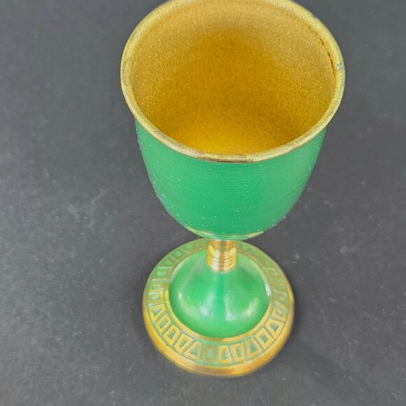 Vintage Brass Enameled Kiddush Cup - Made in Israel - 4 3/8" Tall - Picture 8 of 8
